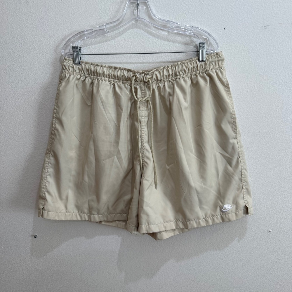 Nike Mens Woven Shorts Tan Beige XL Elastic Waist Mesh Lined Athletic Casual